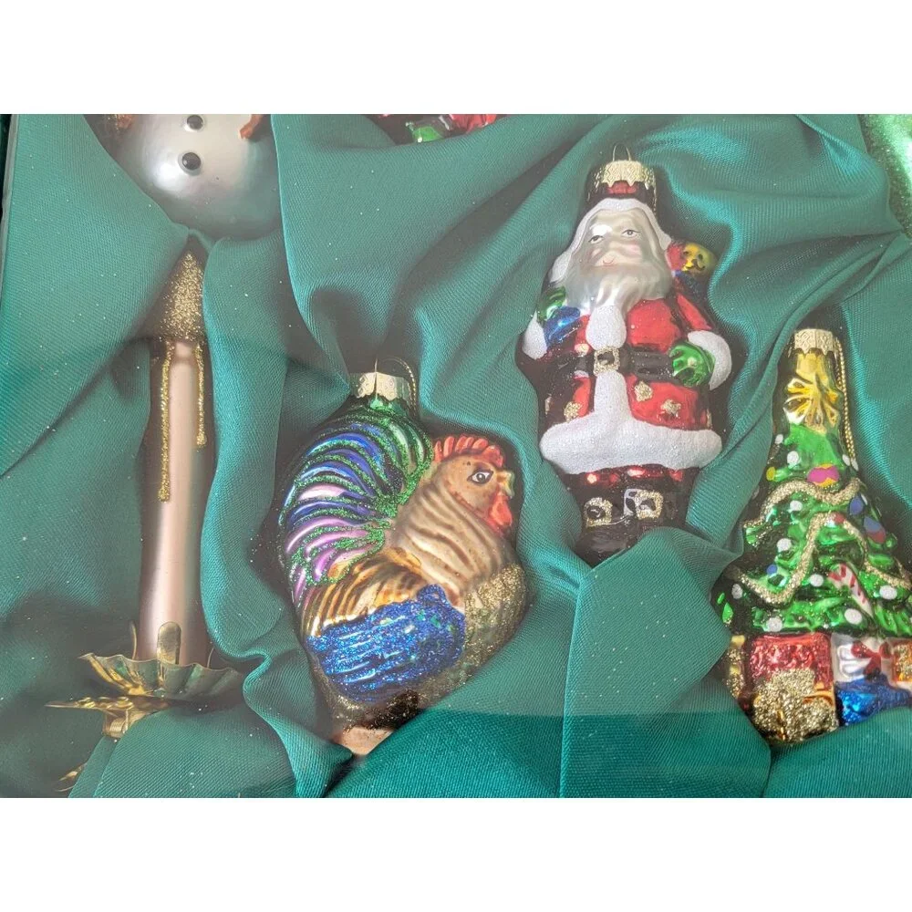 Vintage glass‎ variety ornament pickle rooster tree candle Snowman santa